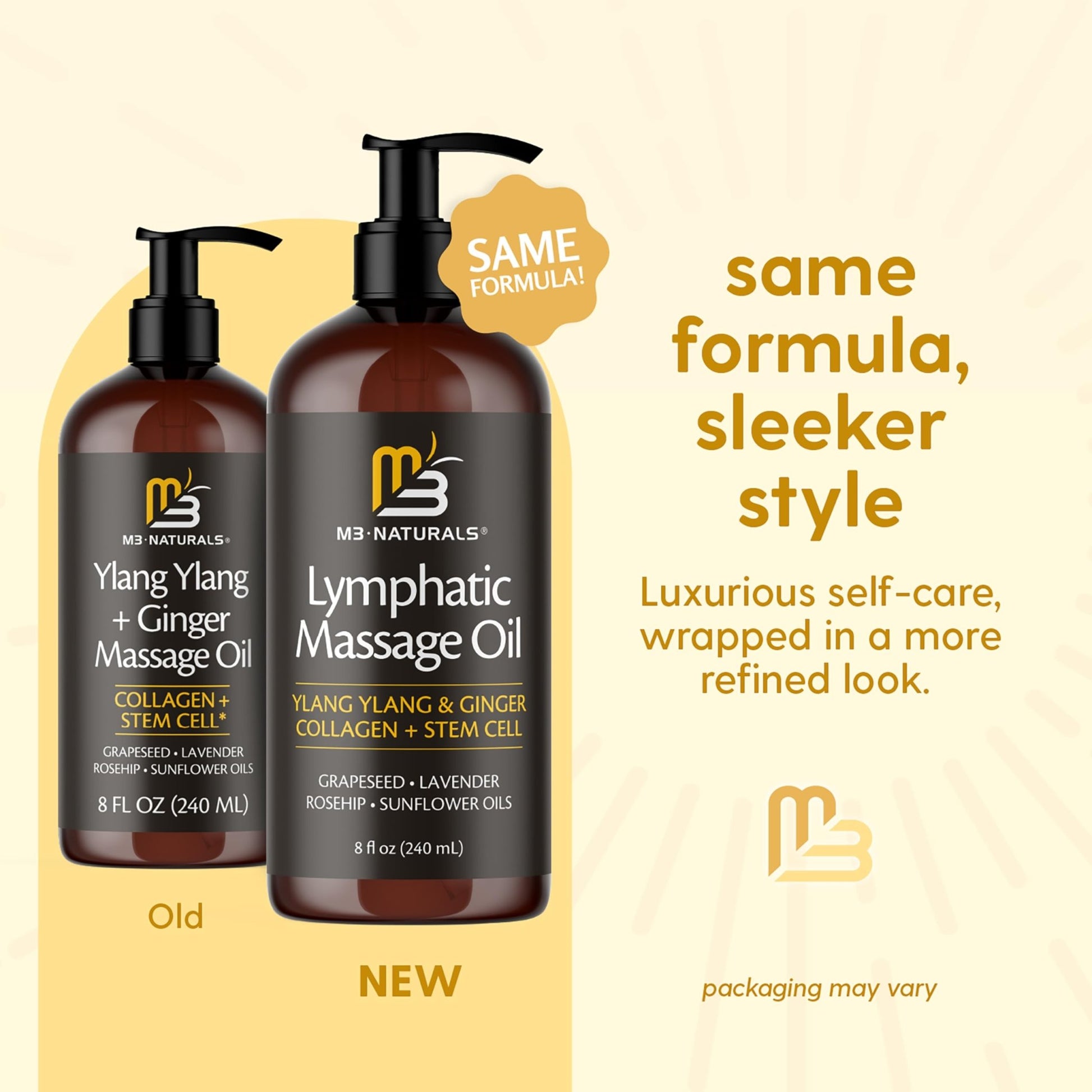 Lymphatic Massage Oil for Massage Therapy - Lymphatic Drainage Oil for Body Care Circulation & Detox Support with Ylang Ylang, Ginger, Lavender, Grapeseed, Vitamin E & Stem Cell (8 Fl Oz) by M3 - dailyvitalstore