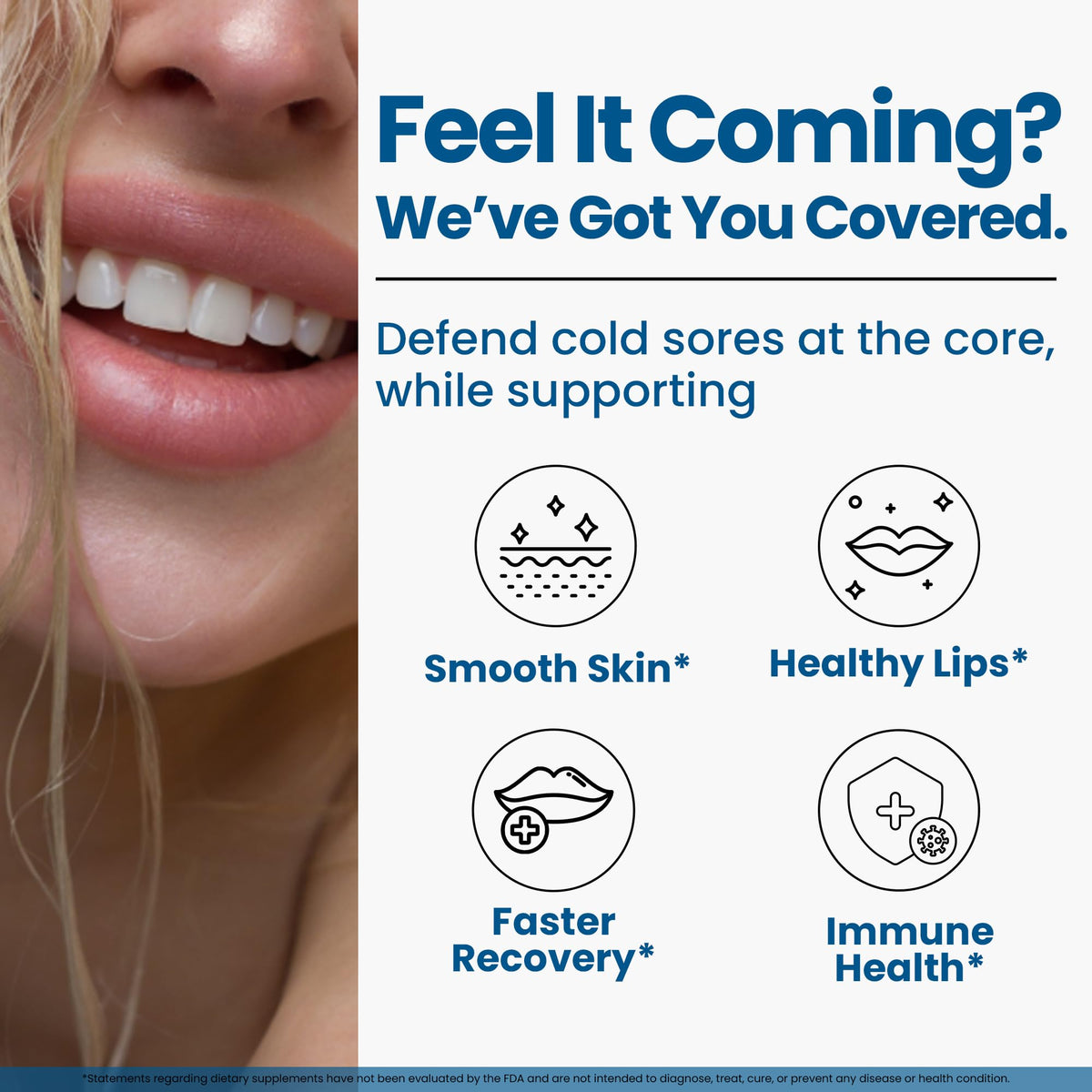 Lysine Cold Sore Treatment for Lips with Pre-Probiotics & VIT C | 1 Month Supply | Supercharged Lysine Capsules with Rhamnosus & Acidophilus for Cold Sores Relief - dailyvitalstore