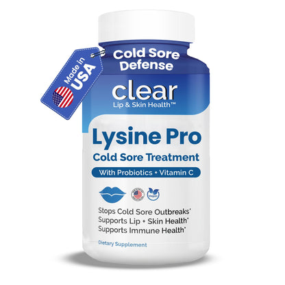 Lysine Cold Sore Treatment for Lips with Pre-Probiotics & VIT C | 1 Month Supply | Supercharged Lysine Capsules with Rhamnosus & Acidophilus for Cold Sores Relief - dailyvitalstore