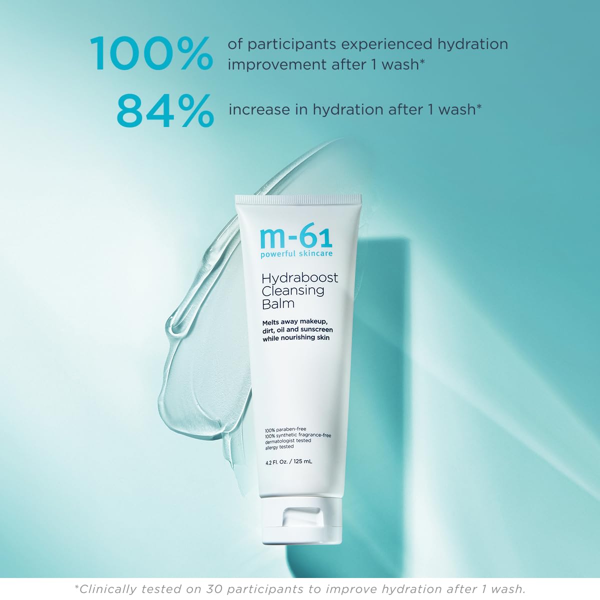 m-61 Hydraboost Cleansing Balm | Makeup Removing Cleanser Balm Melts Away Dirt, Oil, and Sunscreen | Fragrance Free | Derm & Allergy Tested | Made in USA | 4.2 Fl Oz - dailyvitalstore