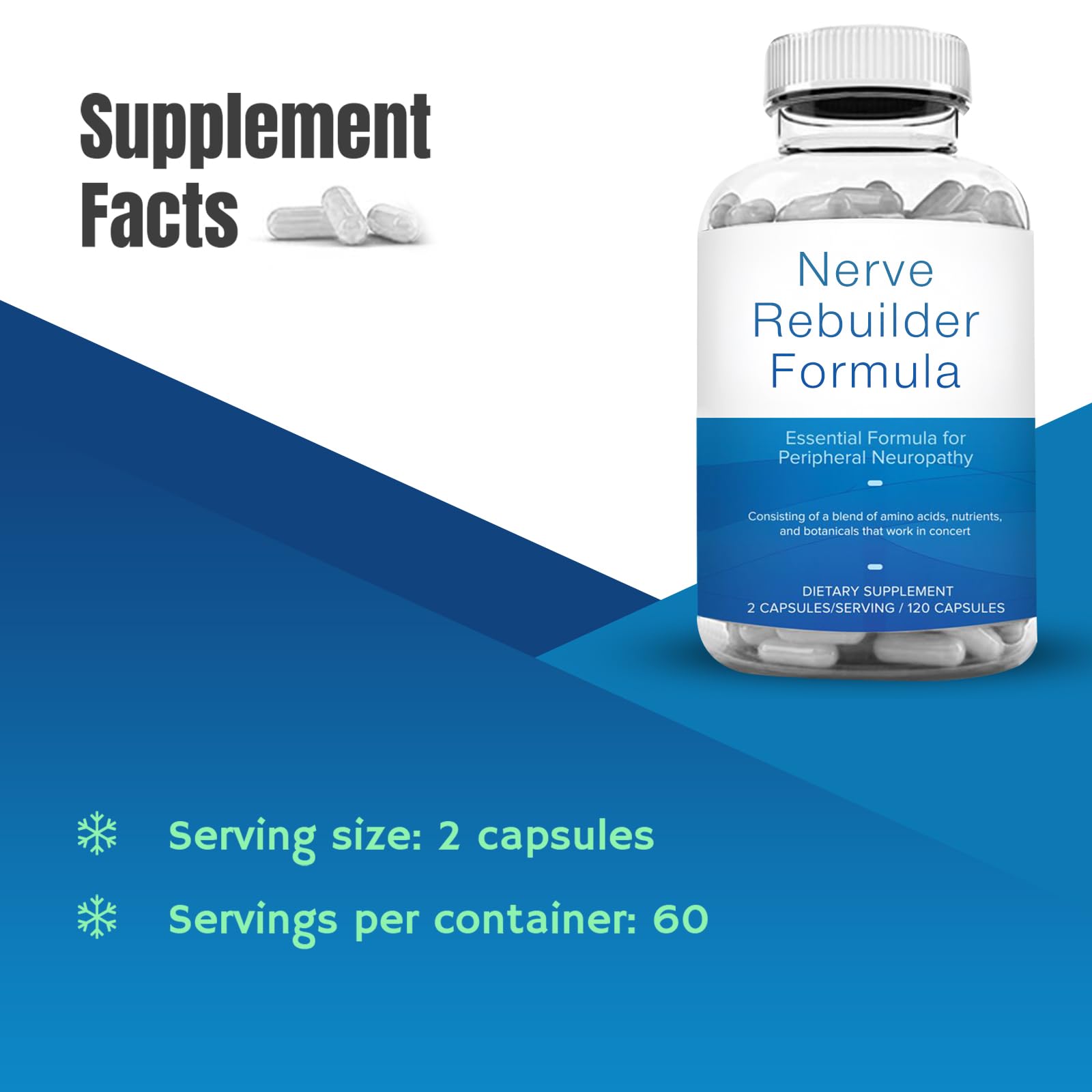 M PAIN MANAGEMENT TECHNOLOGIES Nerve Support Supplement - Nitric Oxide/L-Arginine - Feet Hand Legs Toe Maximum Strength Nerve Support Formula 120 Caps - dailyvitalstore