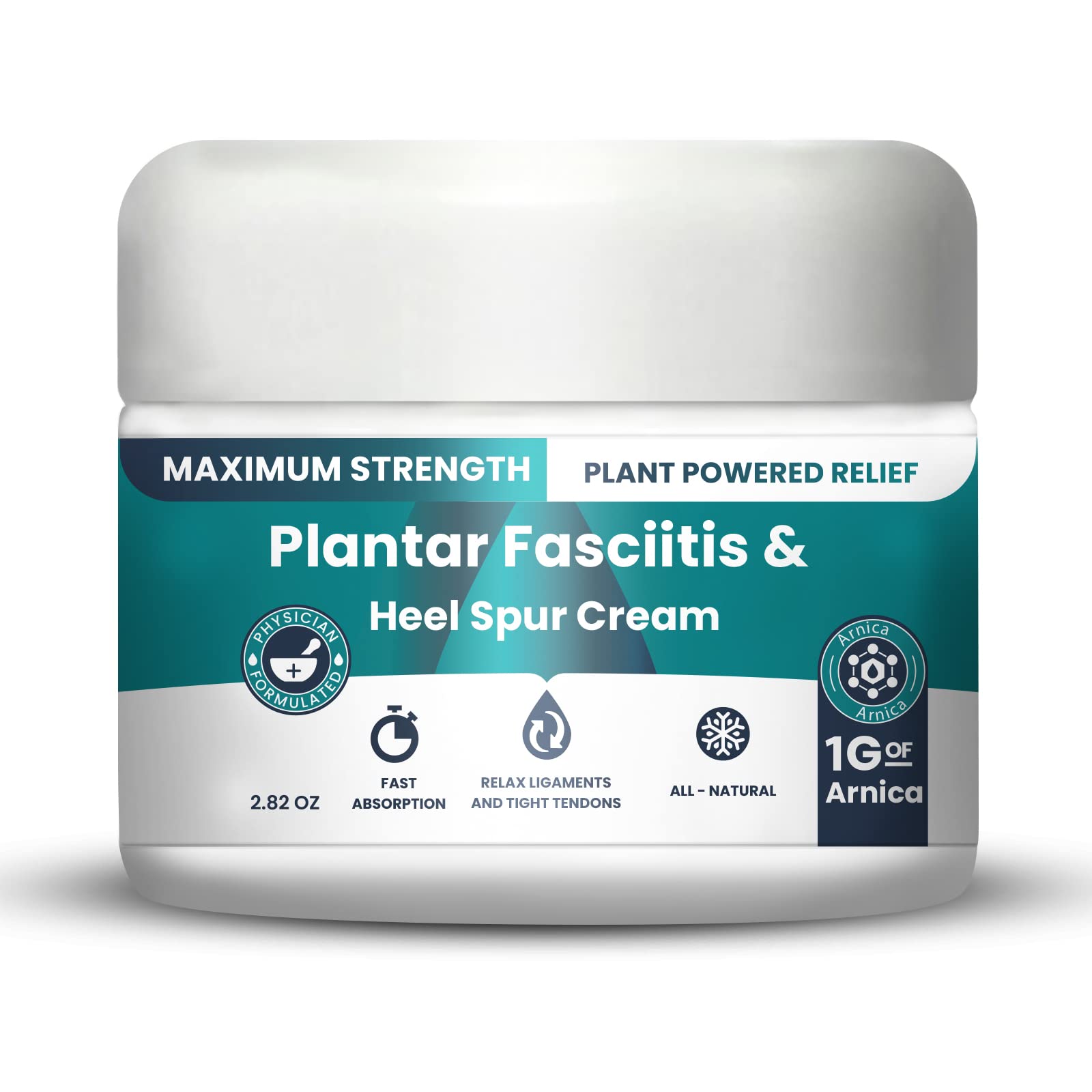 M PAIN MANAGEMENT TECHNOLOGIES Plantar Fasciitis And Heel Spur Cream By PMT - Cream For Foot Relief. High Concentration of Arnica; Vitamin B6, MSM, Glucosamine - To Soothe and Relieve - 2.82 OZ - dailyvitalstore