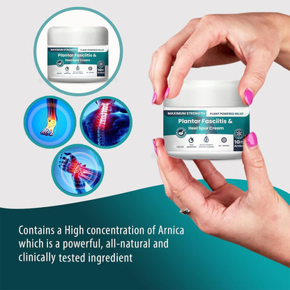 M PAIN MANAGEMENT TECHNOLOGIES Plantar Fasciitis And Heel Spur Cream By PMT - Cream For Foot Relief. High Concentration of Arnica; Vitamin B6, MSM, Glucosamine - To Soothe and Relieve - 2.82 OZ - dailyvitalstore