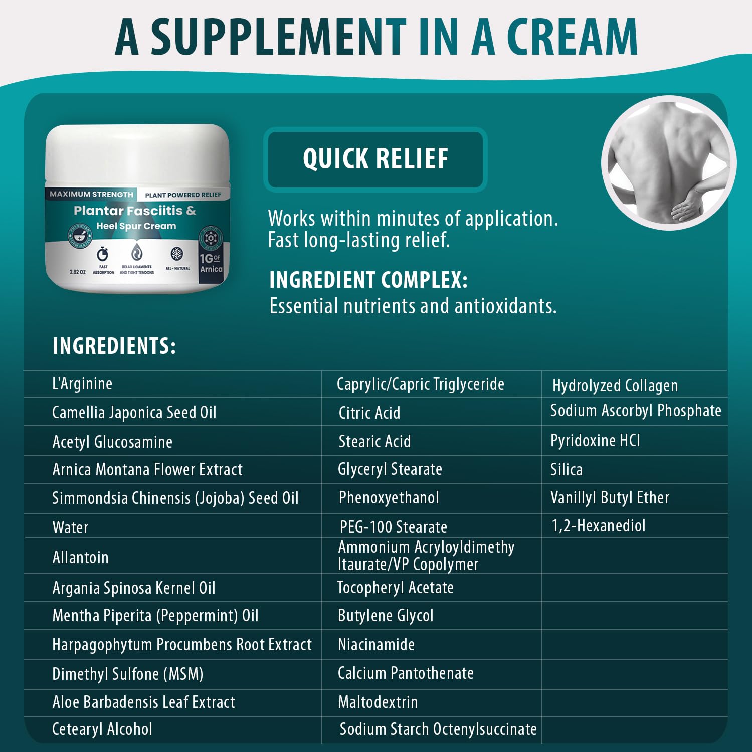 M PAIN MANAGEMENT TECHNOLOGIES Plantar Fasciitis And Heel Spur Cream By PMT - Cream For Foot Relief. High Concentration of Arnica; Vitamin B6, MSM, Glucosamine - To Soothe and Relieve - 2.82 OZ - dailyvitalstore