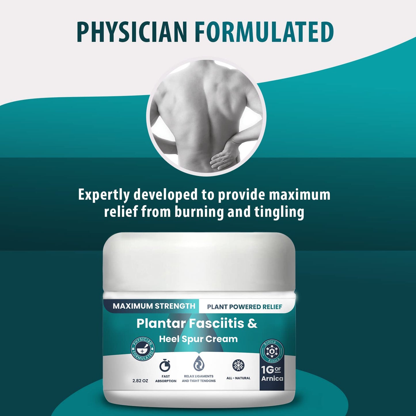 M PAIN MANAGEMENT TECHNOLOGIES Plantar Fasciitis And Heel Spur Cream By PMT - Cream For Foot Relief. High Concentration of Arnica; Vitamin B6, MSM, Glucosamine - To Soothe and Relieve - 2.82 OZ - dailyvitalstore