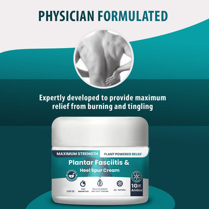 M PAIN MANAGEMENT TECHNOLOGIES Plantar Fasciitis And Heel Spur Cream By PMT - Cream For Foot Relief. High Concentration of Arnica; Vitamin B6, MSM, Glucosamine - To Soothe and Relieve - 2.82 OZ - dailyvitalstore