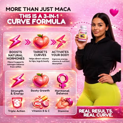 Maca 3 Capsules – Black, Red & Yellow Maca Root Blend – Feminine Balance & Natural Body Support – Herbal Formula - dailyvitalstore