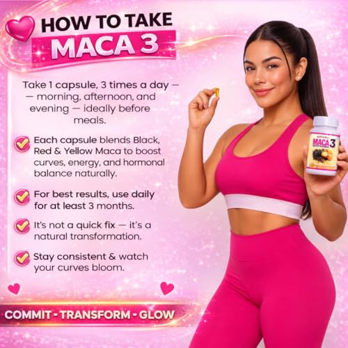 Maca 3 Capsules – Black, Red & Yellow Maca Root Blend – Feminine Balance & Natural Body Support – Herbal Formula - dailyvitalstore