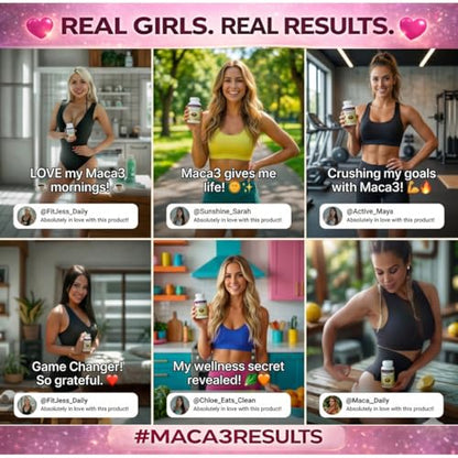 Maca 3 Capsules – Black, Red & Yellow Maca Root Blend – Feminine Balance & Natural Body Support – Herbal Formula - dailyvitalstore