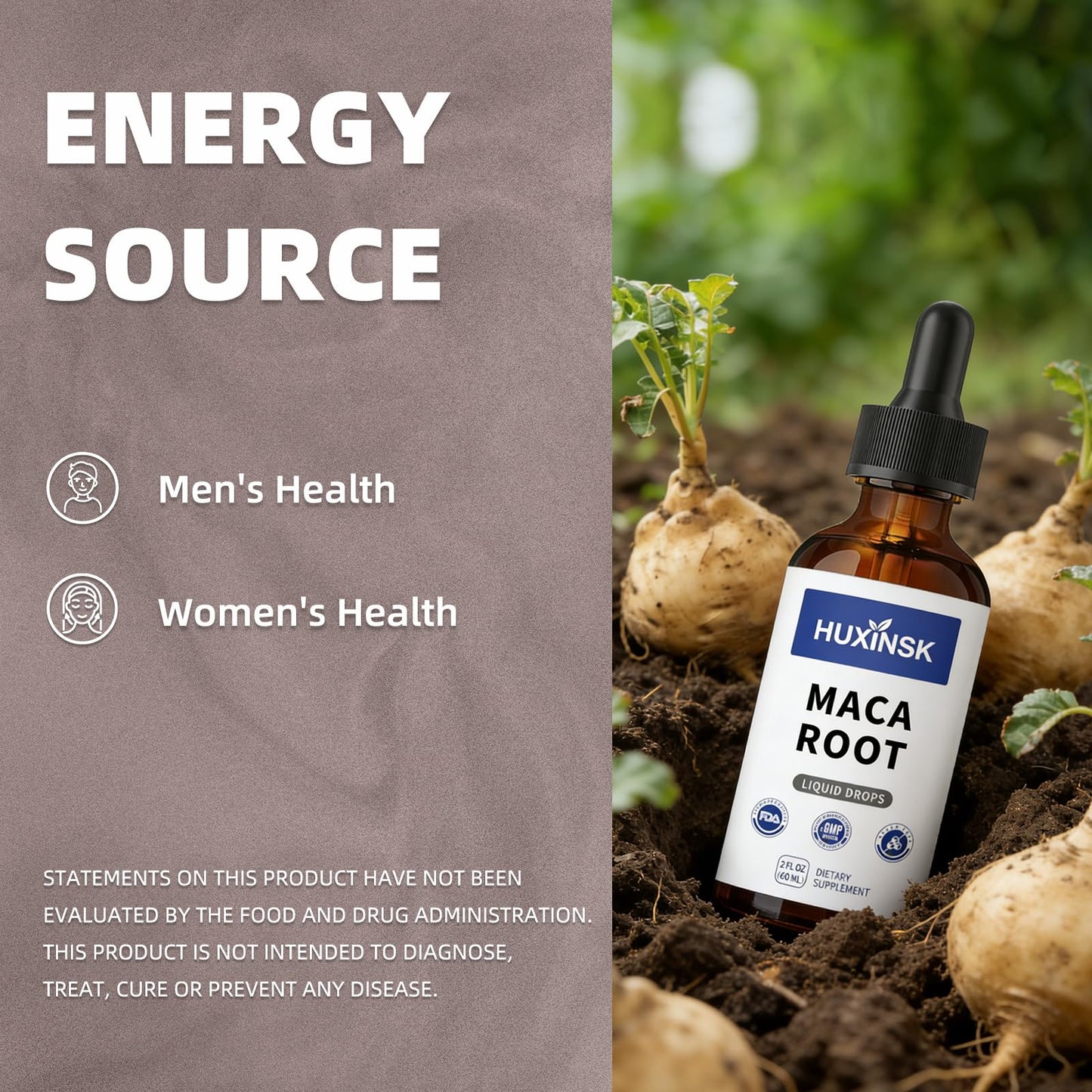 Maca Root Liquid Drops Extract | Peruvian Black & Red Blend | Natural Energy & Hormone Balance | Alcohol-Free, 60ml Vegan Tincture - dailyvitalstore