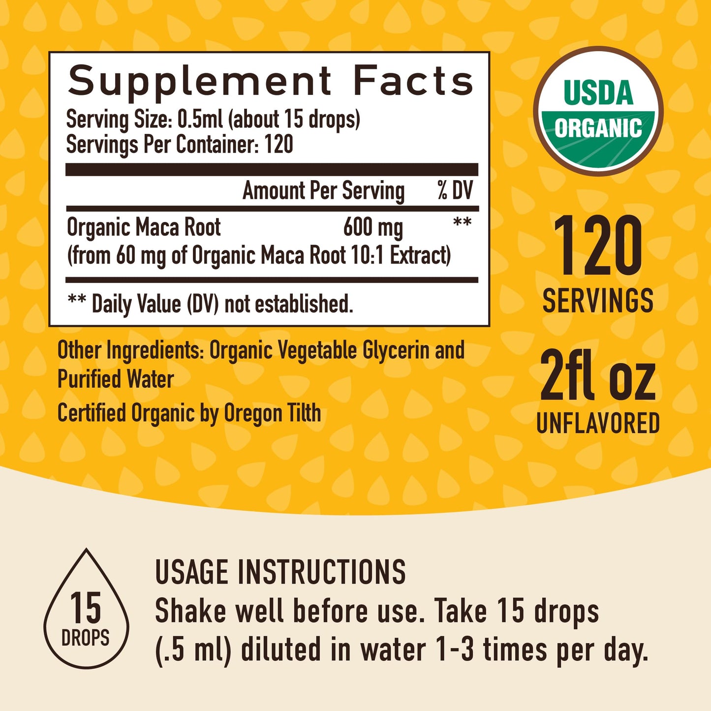 Maca Root Liquid Drops for Organic Energy Support for Women & Men | 2 Fluid Ounces | Support Hormone Balance, Mood, Energy & Fitness - dailyvitalstore