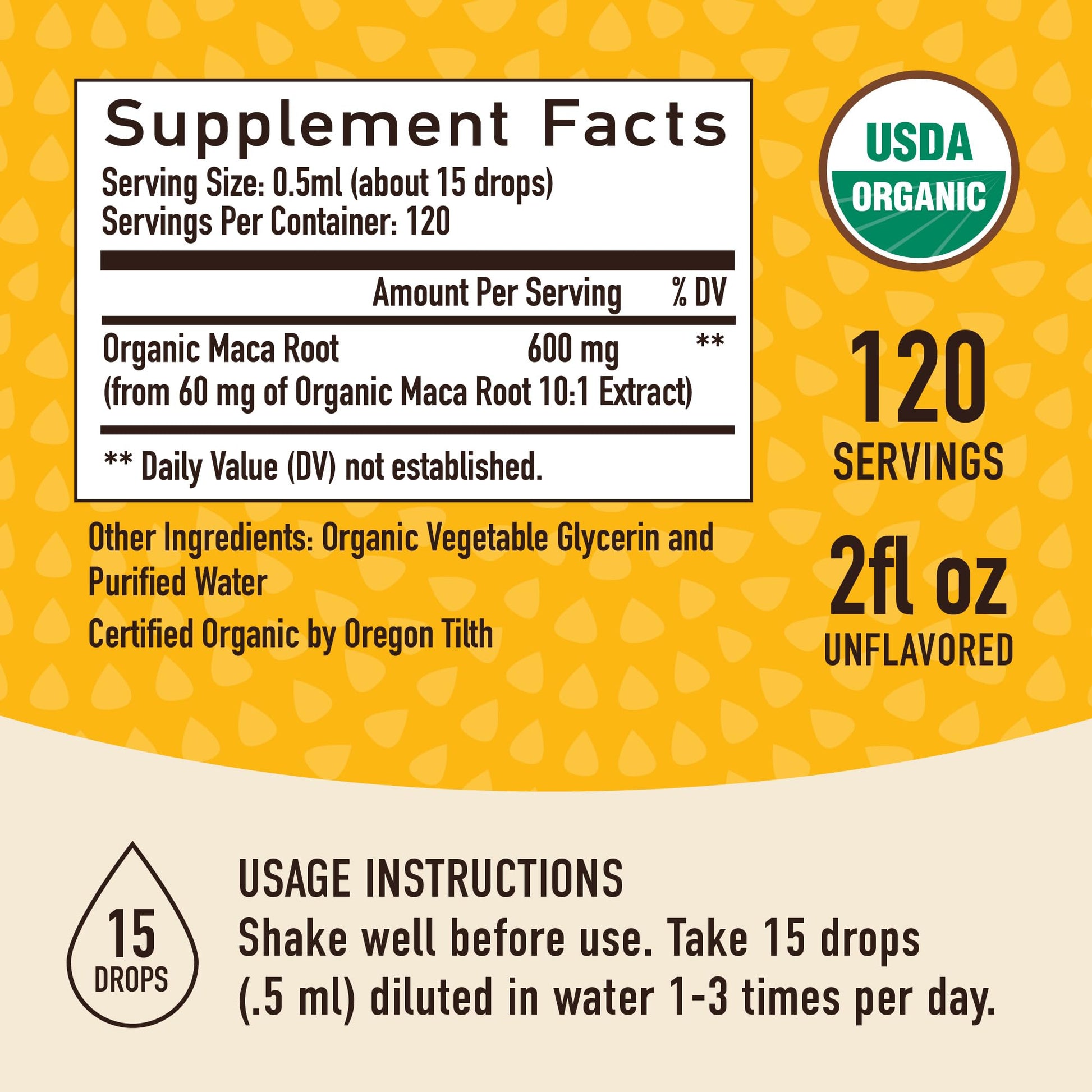 Maca Root Liquid Drops for Organic Energy Support for Women & Men | 2 Fluid Ounces | Support Hormone Balance, Mood, Energy & Fitness - dailyvitalstore