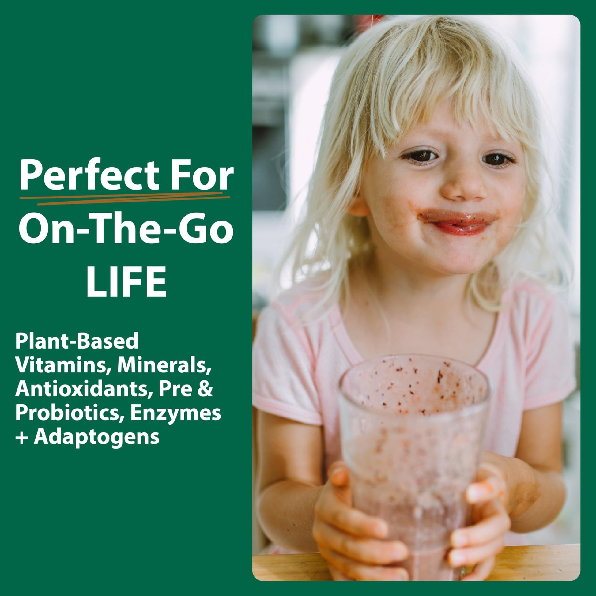 MacroLife Naturals MacroCoco Super Greens Drink, Chocolate Powder Superfood for Kids & Teens - Whole Food Fruit & Vegetable Multi-Vitamins Probiotics Digestive Enzymes & Fiber Supplement - 32 Servings - dailyvitalstore