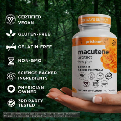 Macutene Protect Eye Vitamins for Macular Support Areds 2 with Lutein and Zeaxanthin Supplements (25mg/5mg) – Doctor Formulated Bilberry Supplement for Eyes, Lab Tested, Vegan (60 Capsules) - dailyvitalstore