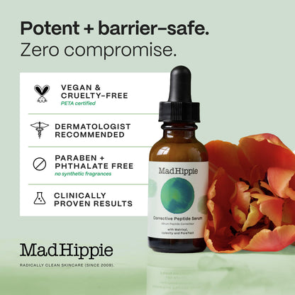 Mad Hippie Corrective Peptide Serum for Face – Skin-Tightening Collagen Peptides, Anti-Wrinkle Essentials, 1.02 Fl Oz - dailyvitalstore