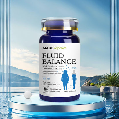 MADE Organics Water Retention Pills, Natural Diuretic for Bloating Relief & Fluid Balance, Herbal Supplement with Patented Amla & Dandelion - dailyvitalstore