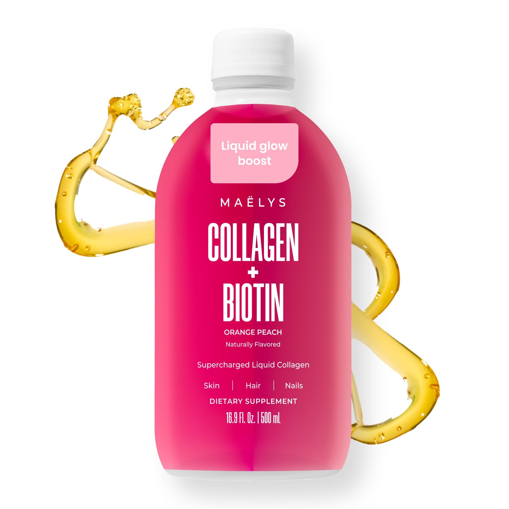 MAËLYS Collagen + BIOTIN Supercharged Liquid Collagen - Drinkable Hydrolyzed Type I & III Collagen Supplement with Biotin, Vitamin C, Zinc & Folic Acid - dailyvitalstore