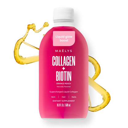 MAËLYS Collagen + BIOTIN Supercharged Liquid Collagen - Drinkable Hydrolyzed Type I & III Collagen Supplement with Biotin, Vitamin C, Zinc & Folic Acid - dailyvitalstore