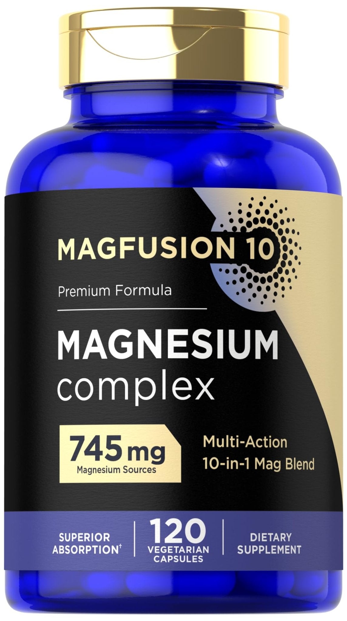 Magfusion-10 Magnesium Complex Supplement 745mg | 120 Capsules | 10 in 1 Blend | Vegetarian, Non-GMO, Gluten Free - dailyvitalstore