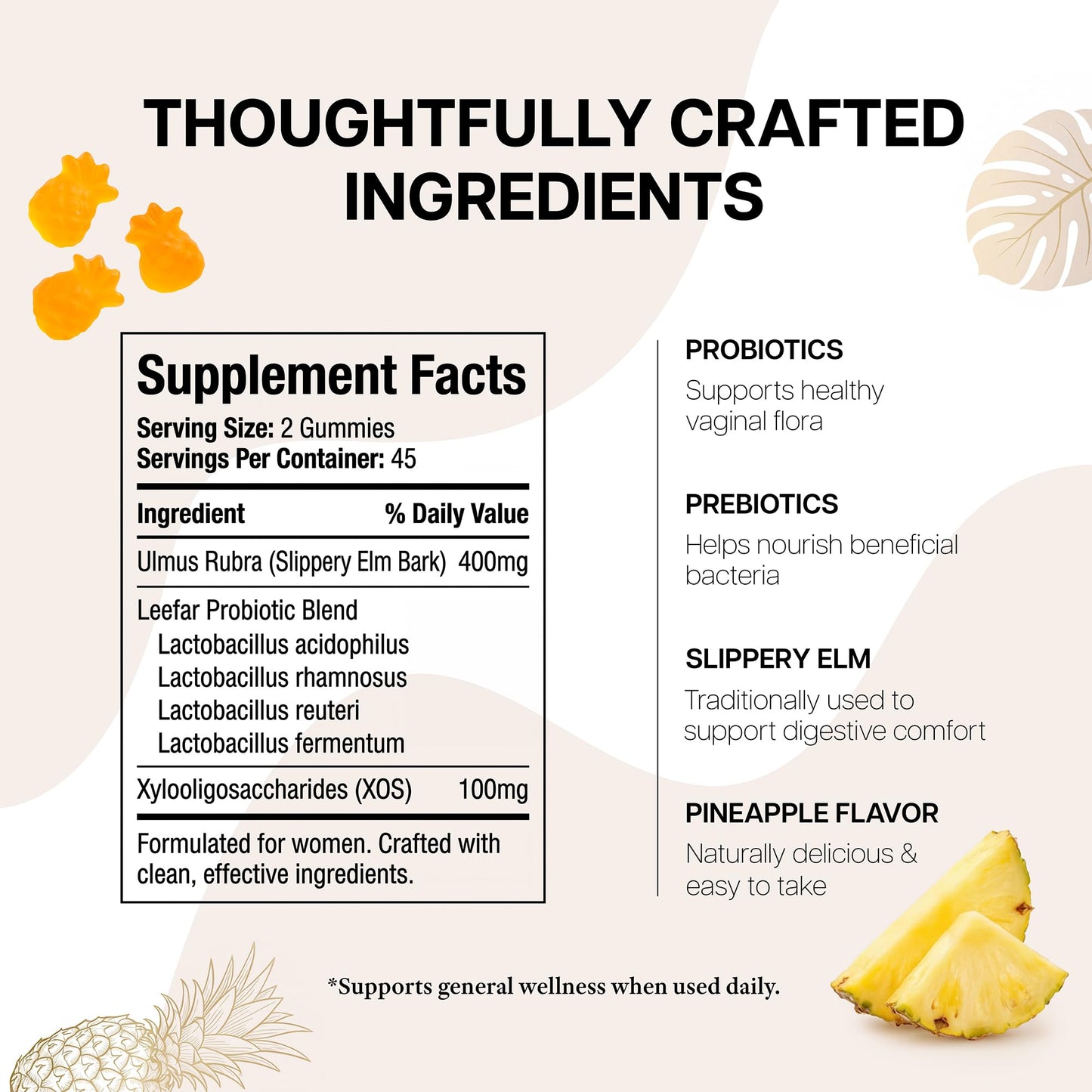 Magic V Care – Premium Feminine Balance Gummies – Women’s Wellness & pH Support – Vaginal Health, Immunity & Hormonal Balance – Vegan, Gluten-Free – Tropical Pineapple – 90 Gummies – 45 Servings - dailyvitalstore
