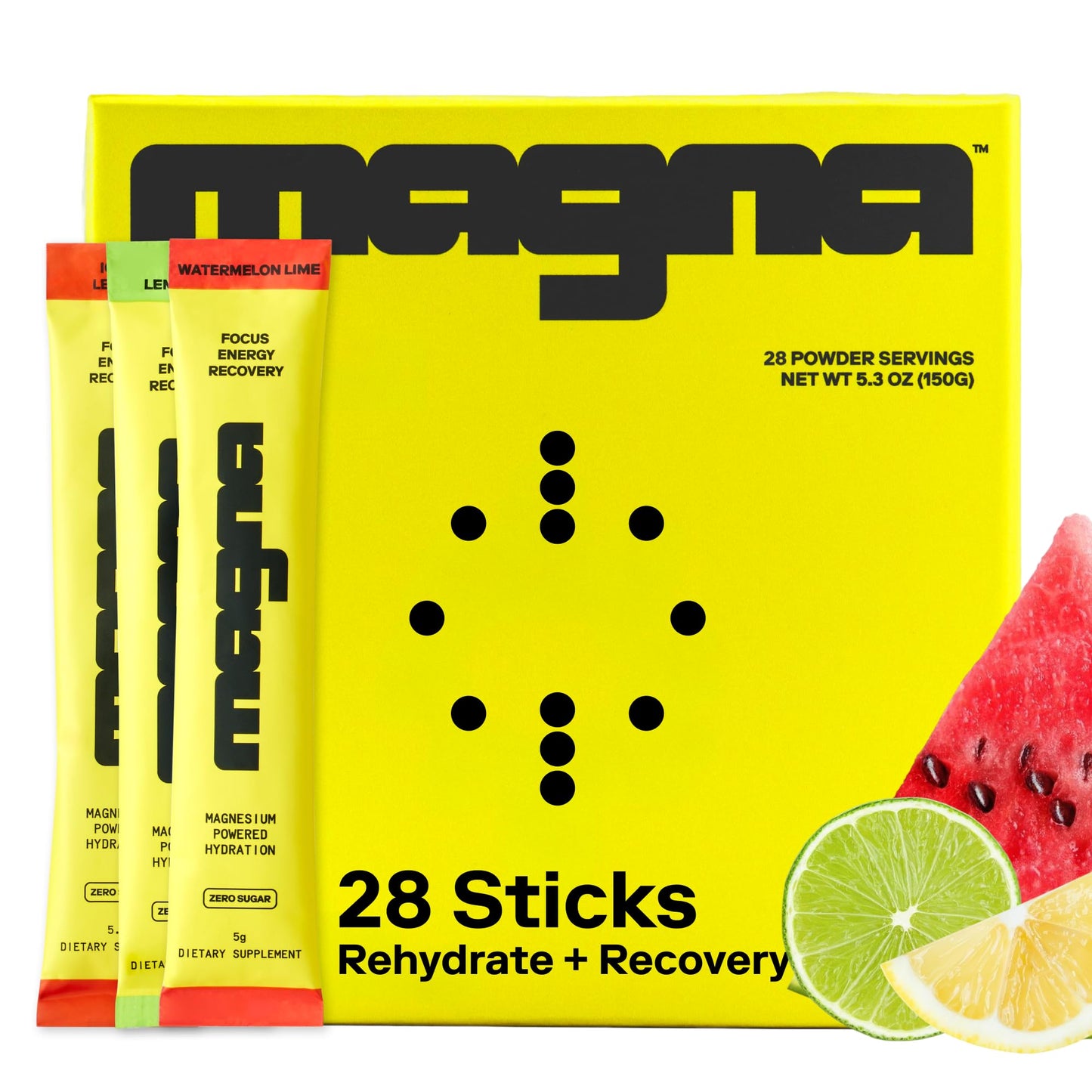 MAGNA Electrolytes Powder Drink Mix for Hydration, Energy & Focus Support with Magnesium L Threonate (28 Servings, Variety) - dailyvitalstore