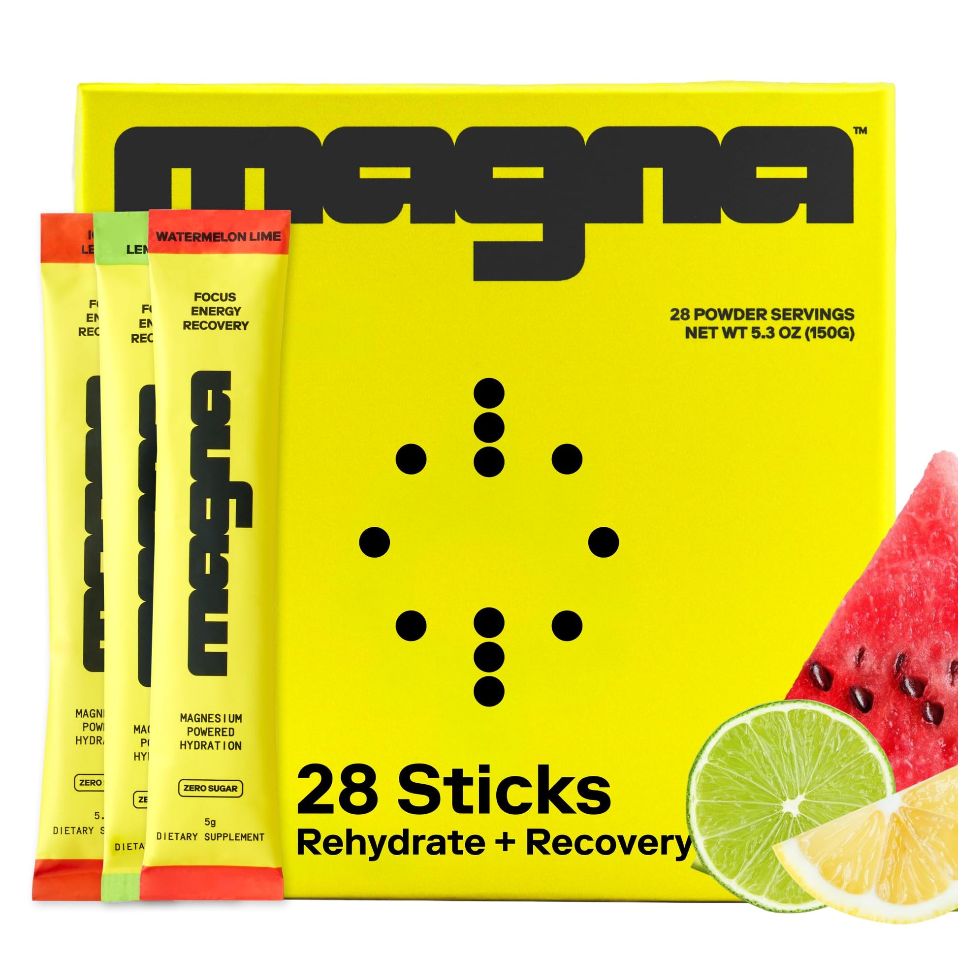 MAGNA Electrolytes Powder Drink Mix for Hydration, Energy & Focus Support with Magnesium L Threonate (28 Servings, Variety) - dailyvitalstore