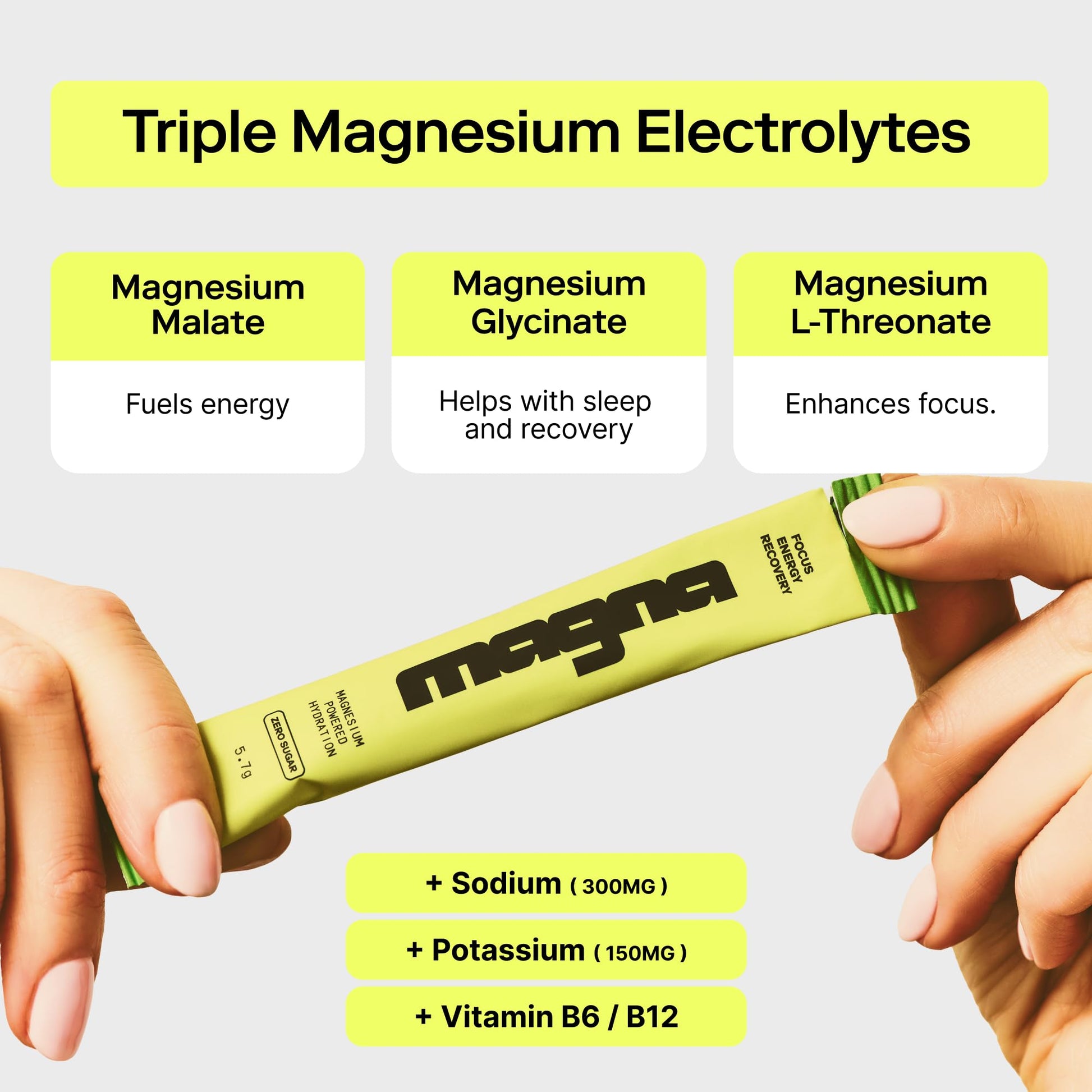 MAGNA Electrolytes Powder Drink Mix for Hydration, Energy & Focus Support with Magnesium L Threonate (28 Servings, Variety) - dailyvitalstore