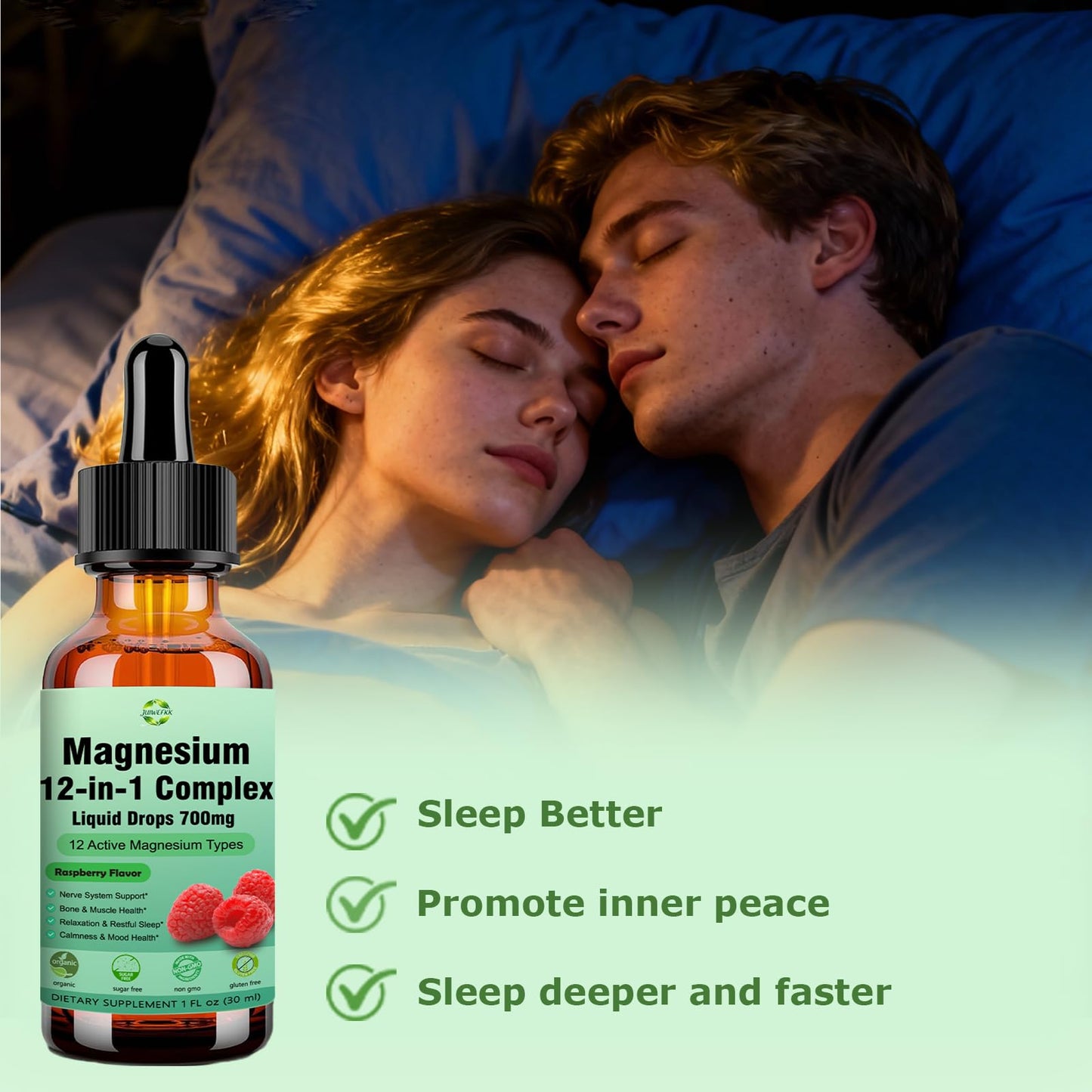Magnesium 12 in 1 Complex Liquid Drops 700mg, High Absorption Magnesium Glycinate Citrate Malate Taurate & 8 Forms, Magnesium Complex Blend Supplement for Sleep Muscle Nerve Energy Heart Health - dailyvitalstore
