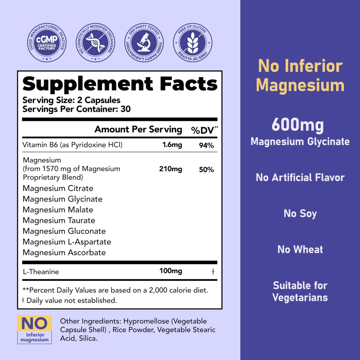 Magnesium 7 Complex for Women 1600mg, Magnesium Glycinate 600mg 7 High Absorption Magnesium Supplement with Citrate, Malate, Chelate, Taurate, Gluconate, Aspartate & Ascorbate for Sleep, 60 Capsules - dailyvitalstore