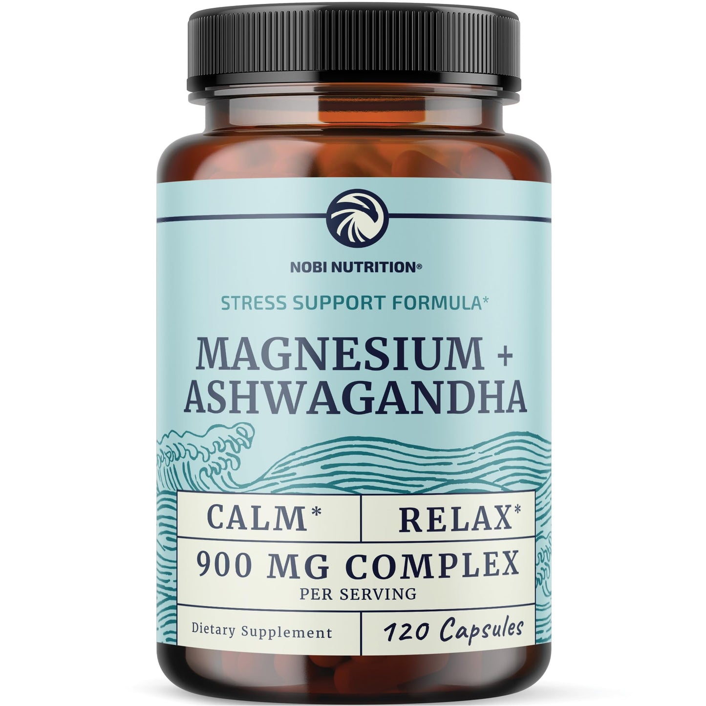 Magnesium Ashwagandha | Calming Magnesium Supplement for Adults | Relax, Rest, Calm Mood & Sleep Support | Mag Citrate & Oxide 400 mg + Ashwagandha 500 mg | Muscle Health & Stress Relief | 120 Ct - dailyvitalstore