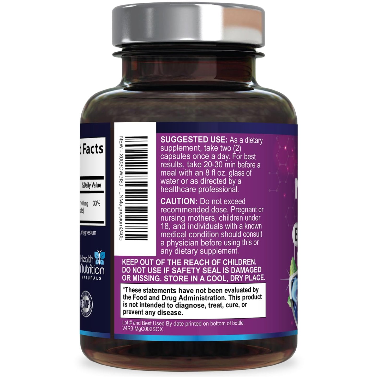Magnesium Citrate 1000mg Per Serving - Max Absorption Magnesium Powder Capsules for Muscle, Nerve, Bone and Heart Health Support, High Absorption Citrate Complex - dailyvitalstore