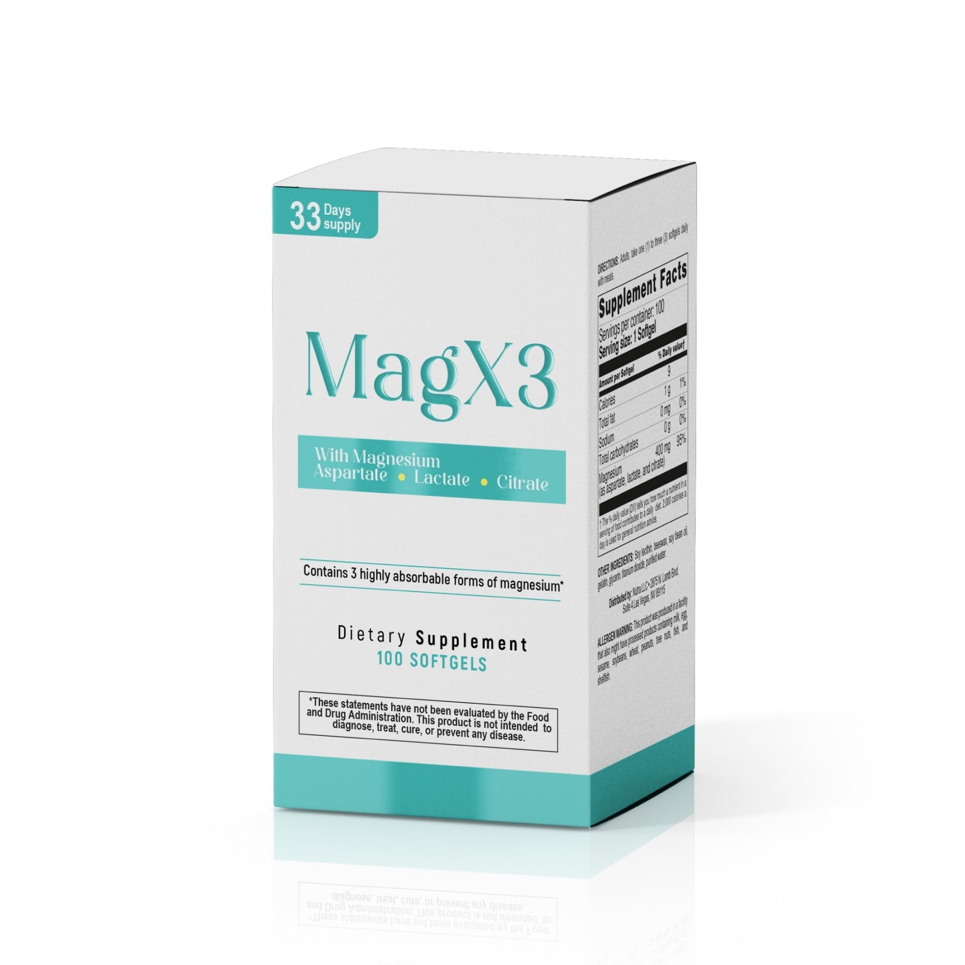 Magnesium Citrate Complex 400 mg – Triple Magnesium with Citrate, Aspartate & Lactate – High Absorption – 100 Softgels - dailyvitalstore