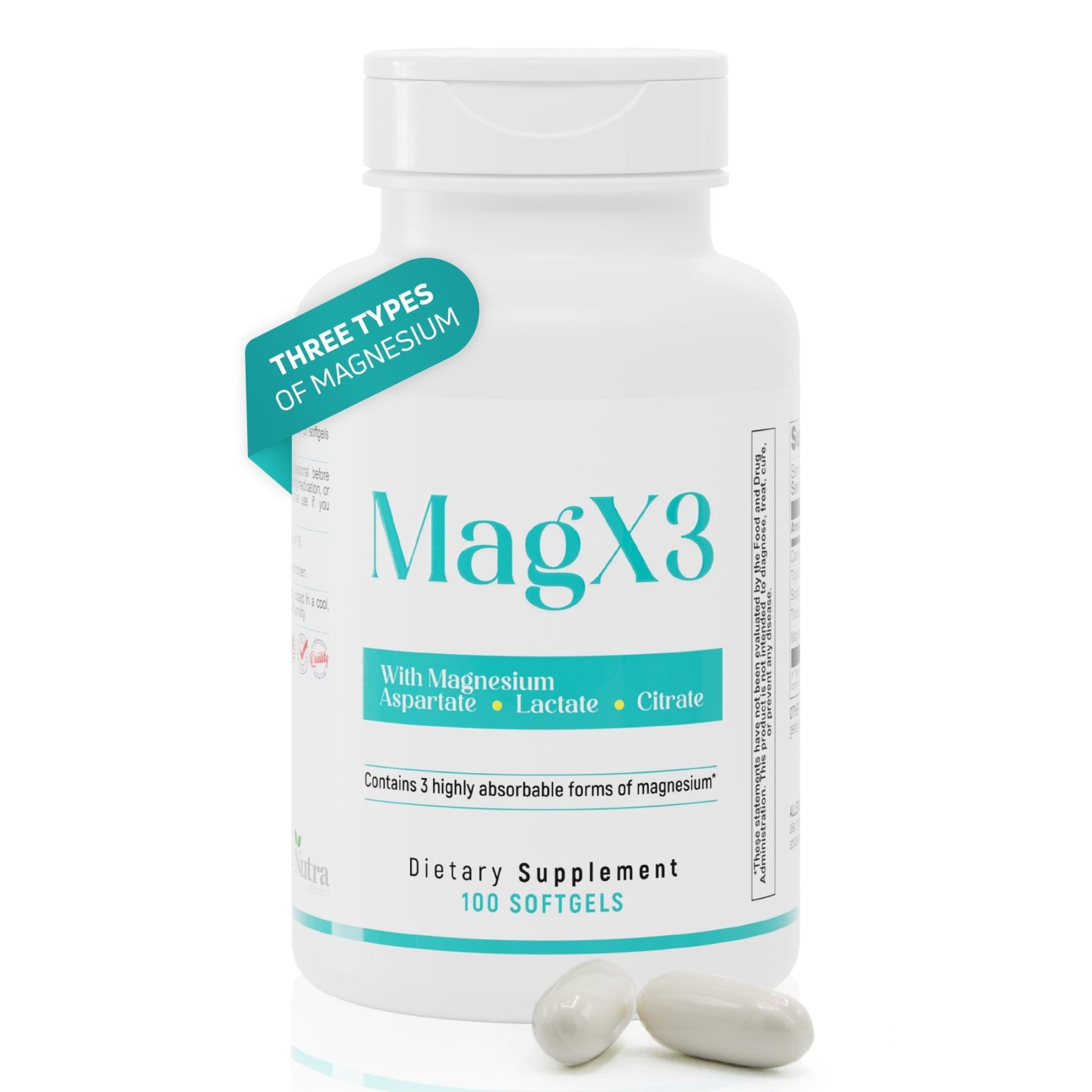 Magnesium Citrate Complex 400 mg – Triple Magnesium with Citrate, Aspartate & Lactate – High Absorption – 100 Softgels - dailyvitalstore