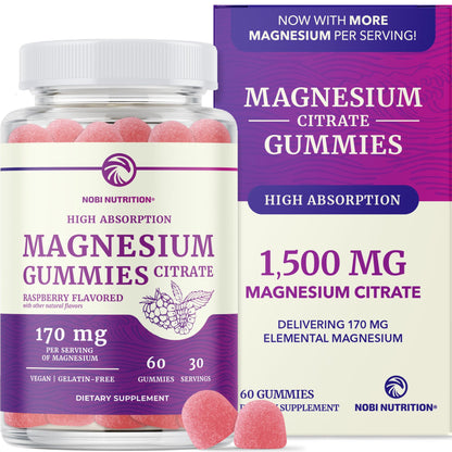 Magnesium Citrate Gummies | Extra Strength for Calm, Relaxation & Digestion | High Absorption Magnesium Gummies for Adults | Vegan, Non-GMO - dailyvitalstore