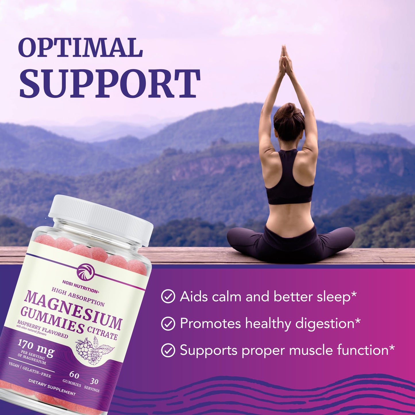 Magnesium Citrate Gummies | Extra Strength for Calm, Relaxation & Digestion | High Absorption Magnesium Gummies for Adults | Vegan, Non-GMO - dailyvitalstore