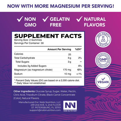 Magnesium Citrate Gummies | Extra Strength for Calm, Relaxation & Digestion | High Absorption Magnesium Gummies for Adults | Vegan, Non-GMO - dailyvitalstore