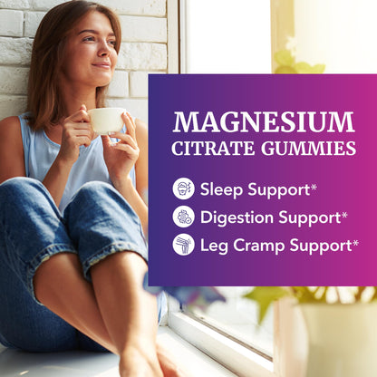 Magnesium Citrate Gummies | Extra Strength for Calm, Relaxation & Digestion | High Absorption Magnesium Gummies for Adults | Vegan, Non-GMO - dailyvitalstore