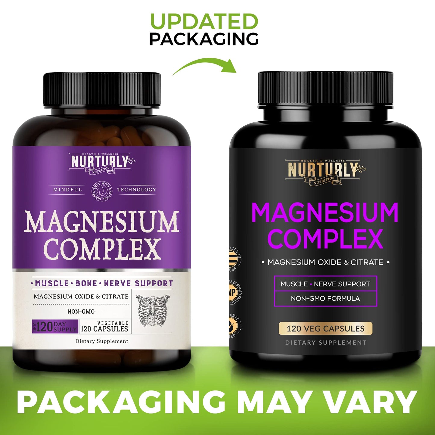 Magnesium Citrate & Oxide 500mg Complex Supplement - High Absorption Maximum Strength - Helps Support Bone Density and Strength, Muscles, Energy and Sleep - 120 Vegan Capsules - dailyvitalstore
