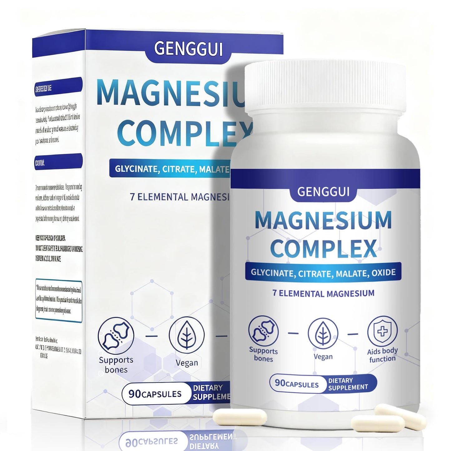 Magnesium Complex 1000mg - 7-in-1 Supplement with Glycinate, Citrate & Malate - Supports Muscle Relaxation, Sleep, Heart Health - High Absorption Capsules, 90 Count (1) - dailyvitalstore
