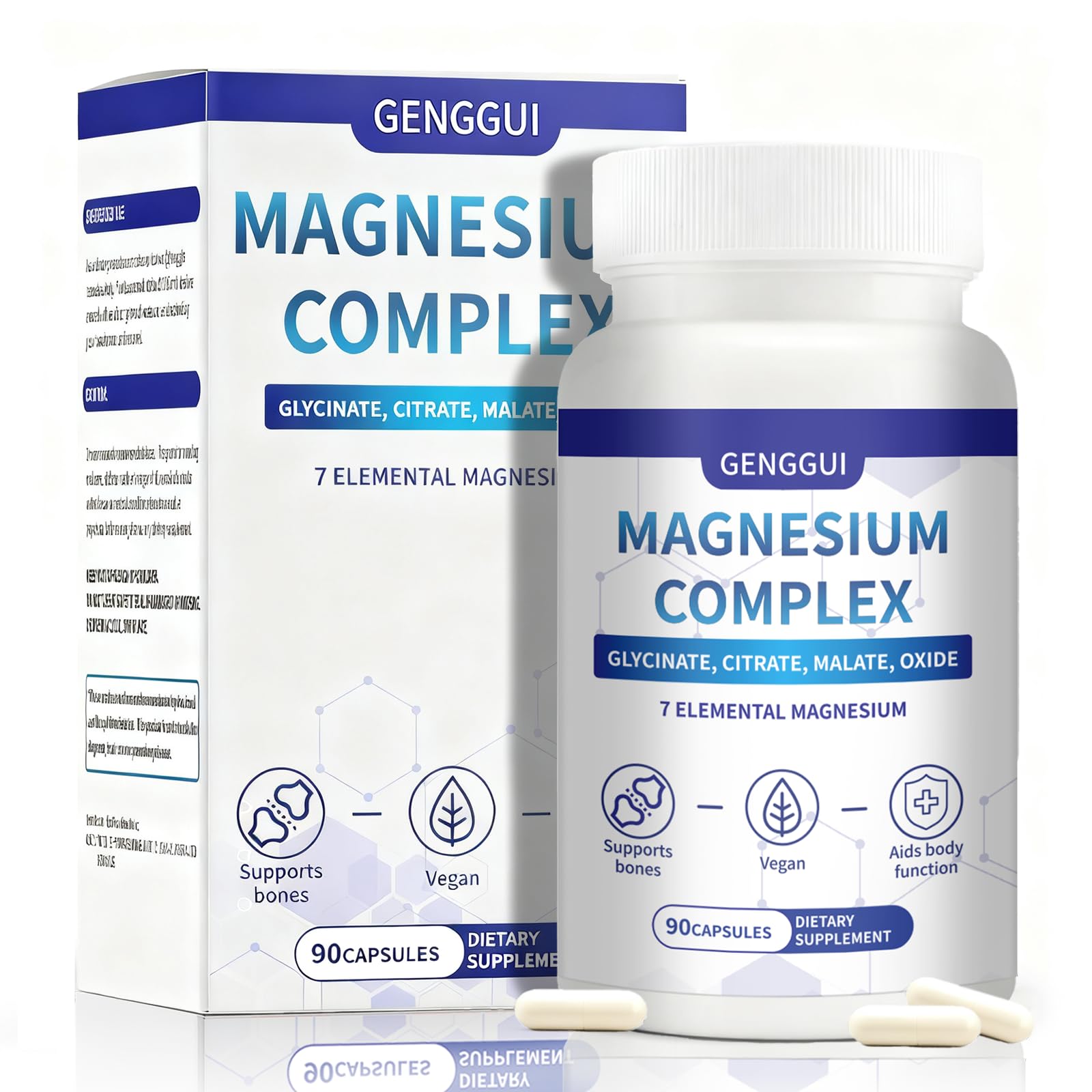 Magnesium Complex 1000mg - 7-in-1 Supplement with Glycinate, Citrate & Malate - Supports Muscle Relaxation, Sleep, Heart Health - High Absorption Capsules, 90 Count (1) - dailyvitalstore