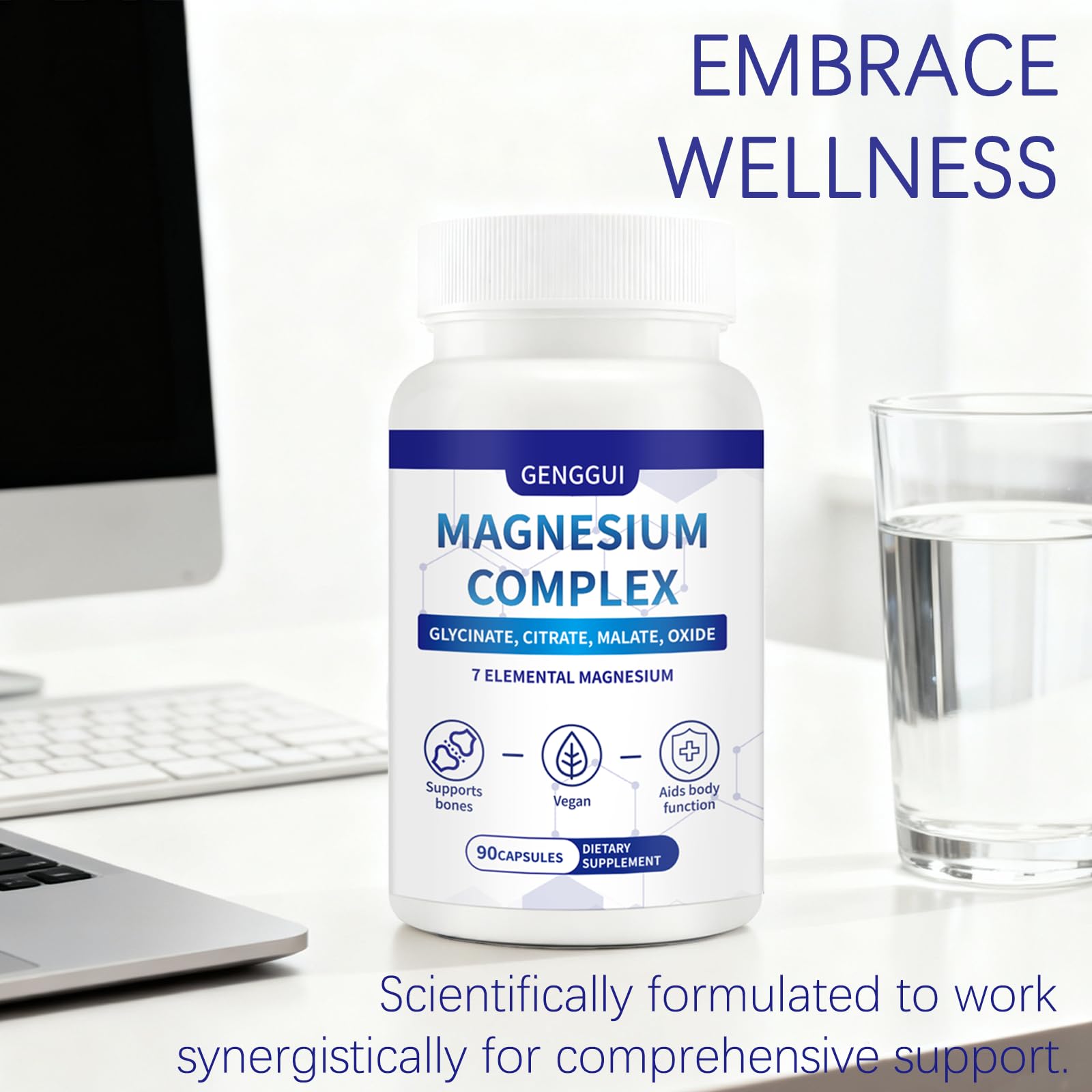 Magnesium Complex 1000mg - 7-in-1 Supplement with Glycinate, Citrate & Malate - Supports Muscle Relaxation, Sleep, Heart Health - High Absorption Capsules, 90 Count (1) - dailyvitalstore
