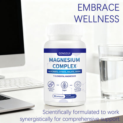 Magnesium Complex 1000mg - 7-in-1 Supplement with Glycinate, Citrate & Malate - Supports Muscle Relaxation, Sleep, Heart Health - High Absorption Capsules, 90 Count (1) - dailyvitalstore