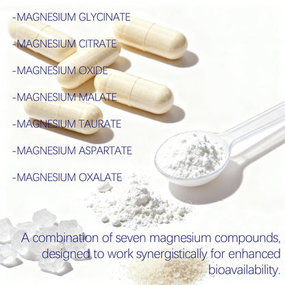 Magnesium Complex 1000mg - 7-in-1 Supplement with Glycinate, Citrate & Malate - Supports Muscle Relaxation, Sleep, Heart Health - High Absorption Capsules, 90 Count (1) - dailyvitalstore