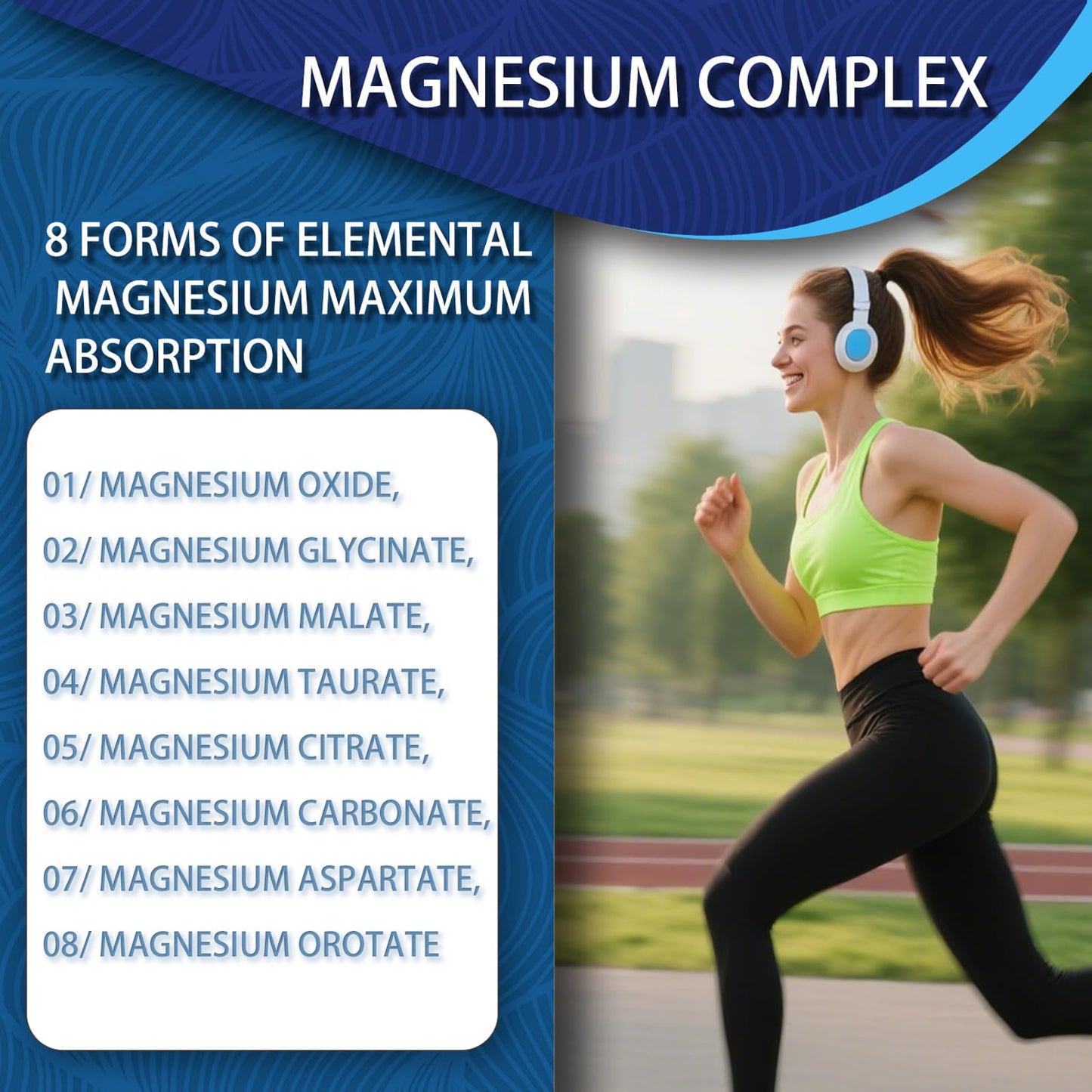 Magnesium Complex 1000mg with 8 Forms – Glycinate, Citrate, Malate, Taurate for Absorption – Supports Bone, Muscle, Energy & Recovery – Vegan, Non-GMO, 90 Capsules (1) - dailyvitalstore