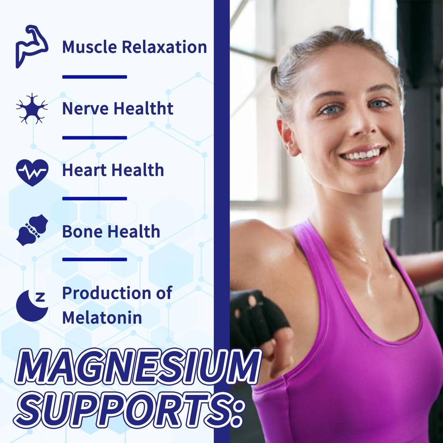 Magnesium Complex 1000mg with 8 Types - Glycinate, Citrate, Malate - Supports Muscle Relaxation, Bone Health, Energy Production & Sleep - High Absorption, Non-GMO, Vegan Capsules, 90 Count (001) - dailyvitalstore