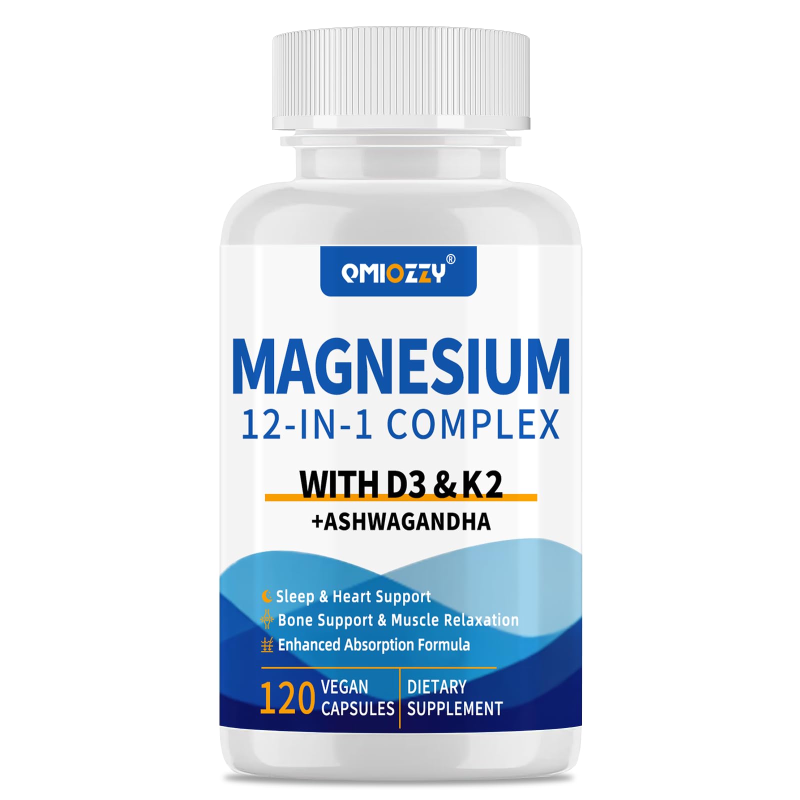 Magnesium Complex 12 in 1 Supplement for Women & Men 700mg, Magnesium Glycinate with Vitamin D3 K2, Citrate Malate Oxide Taurate Aspartate Orotate, for Relaxation, Heart, Energy, Muscle, 120 Capsules - dailyvitalstore