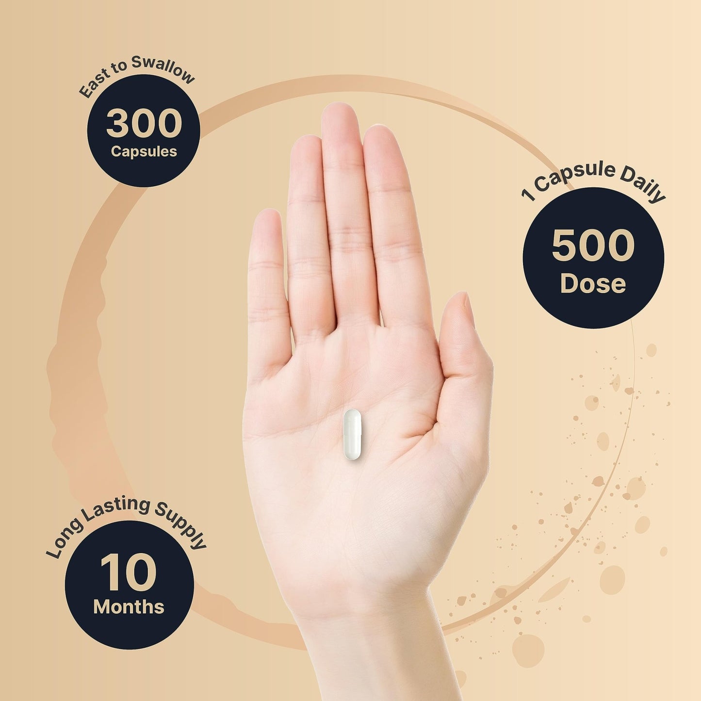 Magnesium Complex 500mg, 300 Capsules | 10-in-1 Magnesium Glycinate, Citrate, Malate & More | Chelated Form for Easy Absorption | Non-GMO - dailyvitalstore