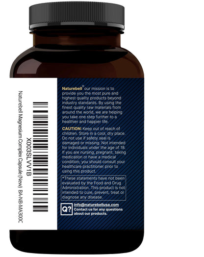 Magnesium Complex 500mg, 300 Capsules | 10-in-1 Magnesium Glycinate, Citrate, Malate & More | Chelated Form for Easy Absorption | Non-GMO - dailyvitalstore