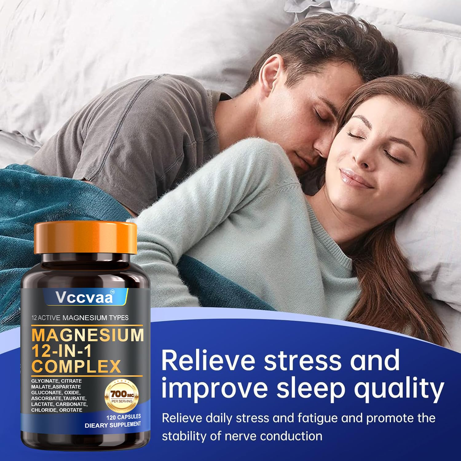 Magnesium Complex 700mg | 12-in-1 High Absorption Supplement | Glycinate, Citrate, Malate, Taurate & More | Sleep Support, Muscle Cramp Relief, Stress, Heart, Bone - dailyvitalstore