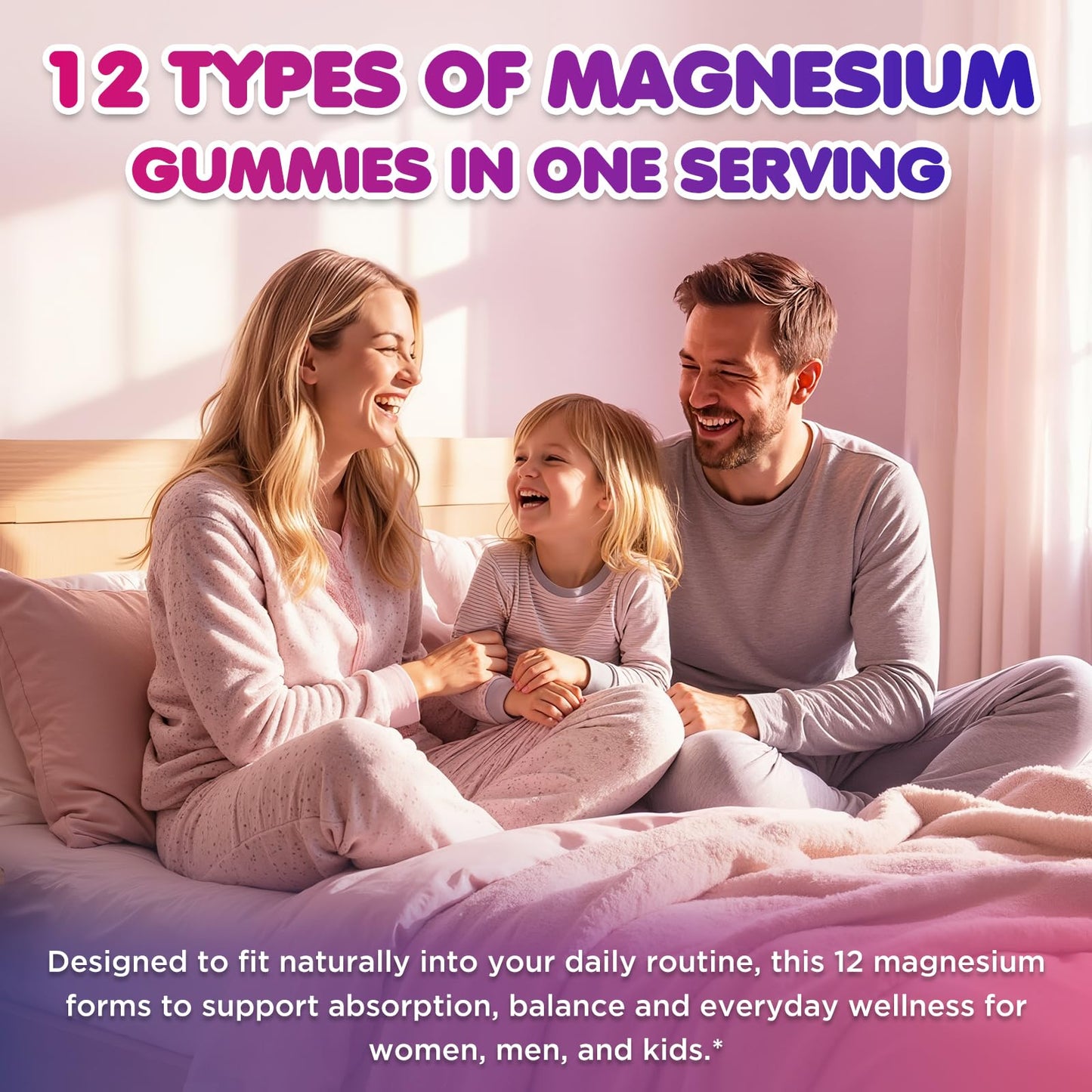 Magnesium Complex 700mg - 12 in 1 Magnesium Gummies with Glycinate, Citrate, Malate, Oxide, Taurate, Aspartate, Orotate - Supports Relaxation, Muscle & Heart - Sugar Free Strawberry 120 Count - dailyvitalstore